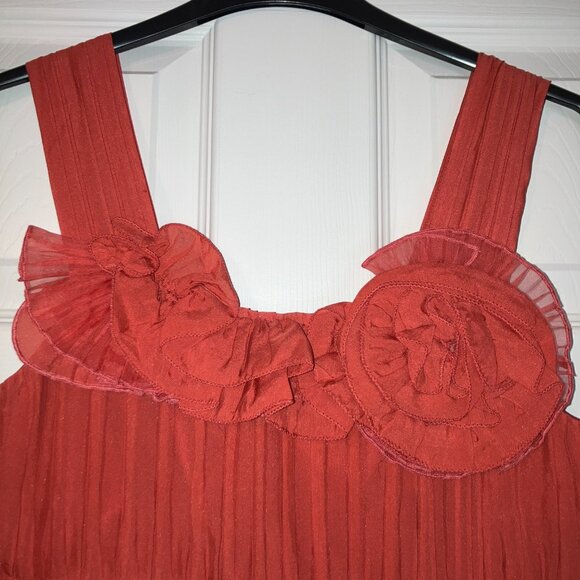 BCBGMaxAzria: Coral, navy and cream cocktail dress (size 4) - Picture 3 of 14